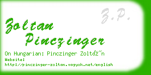 zoltan pinczinger business card